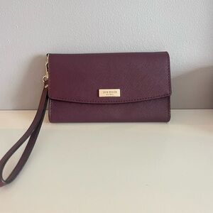 Kate Spade Purple Leather Wristlet Clutch